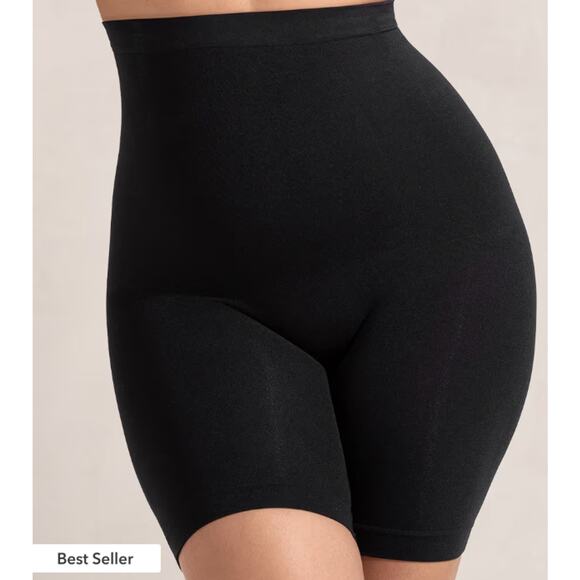Shapermint Black Medium Large High Waisted Shaper Shorts 55021 Shapewear Light - Picture 1 of 9